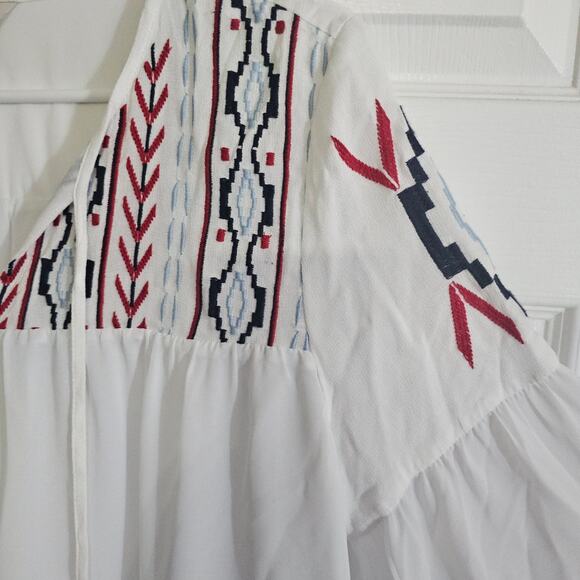 Ariat Freedom White Tunic Shirt Medium Lightweight Flowy Western Country Rodeo - Picture 3 of 7